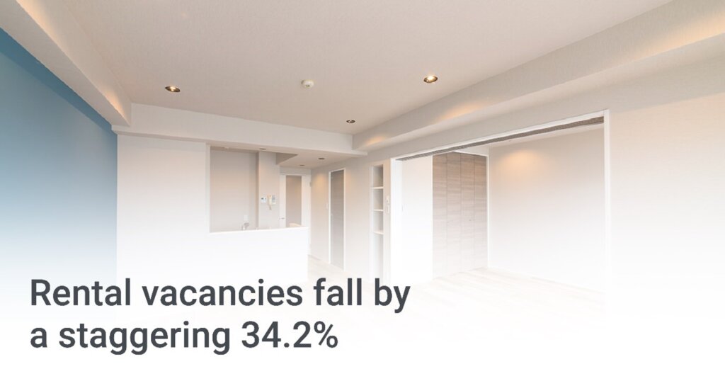 Rental vacancies fall by a staggering 34.2%